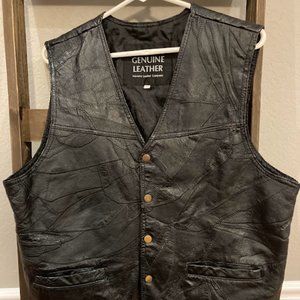 Navarre Leather Company Genuine Leather Vest Size XL